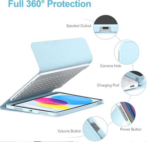 Image of RTSY Keyboard Case for Samsung Galaxy Tab A11+ / A11 Plus 2025 (11 Inch) & A9+ / A9 Plus 2023 (11 inch) with Multi Viewing Angle, Wireless Detachable Folio KB Cover with S Pen Holder-Blue