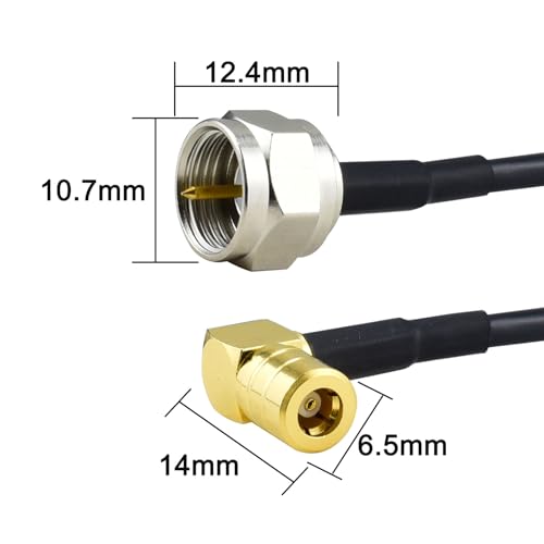 YILIANDUO 1M DAB Car Aerial Extension Cable F Male to SMB Female 90 Degree RF Coax Connector Adapter RG174 50 Ohm for DAB Car Radio Stereo Receiver Tuner Sirius Antenna - Image 2
