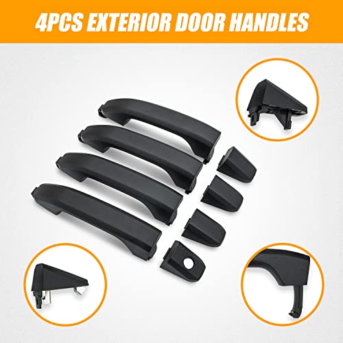 Tepeng 4Pcs Door Handles Matte Black Exterior Compatible With Chevy Silverado Gmc Sierra 1500 2500 3500Hd 2014-2019 | Replaces 23236150 22923605 22923599 22929412 22929464 (Not Only Cover) #TOP1