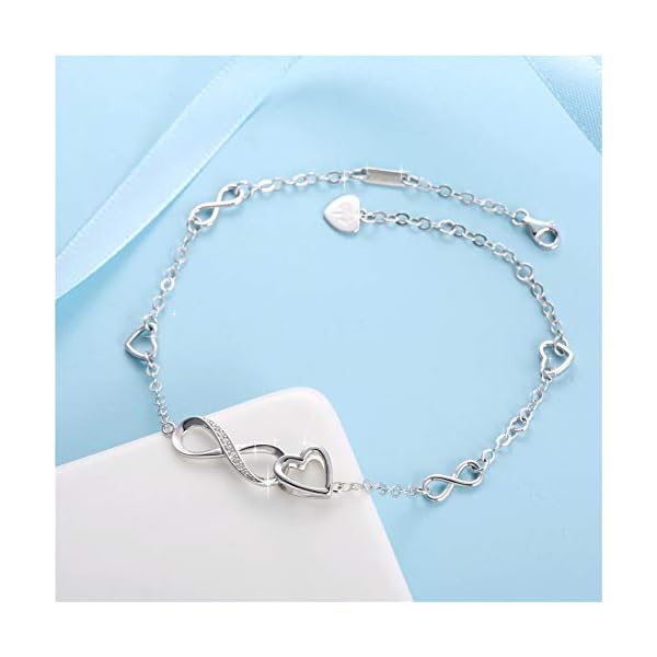 MABELLA-Anklets-Bracelet-18K-Gold-plated-Sterling-Silver-Adjustable-Infinity-Endless-Love-Heart-Charm-Jewelry-Jewelry-Gifts-for-Her MABELLA Anklets Bracelet 18K Gold plated Sterling Silver Adjustable Infinity Endless Love Heart Charm Jewelry Gifts for Her
