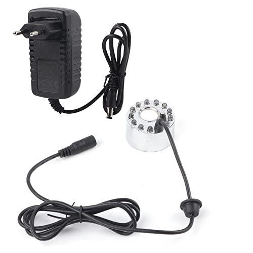 Pissente Brumisateur D'Aquarium, 12 LED Colorées pour Réservoir Fontaine Petit Brumisateur de Bassin Humidificateur d'air Ultrasons Mist Maker Fogger Fontaine d'eau étang atomiseur