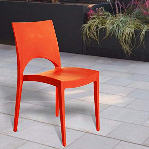 Poltrona Impilabile Grand Soleil - In Polipropilene, Arancione, 51x58x80 Cm