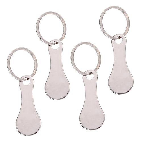 TOGEVAL Portachiavi Gettoni Per Carrello Della Spesa in Acciaio 4 Pezzi, Token Per Carrello Trasportabili, Portachiavi Leggero e Resistente, Per Shopping e Traslochi