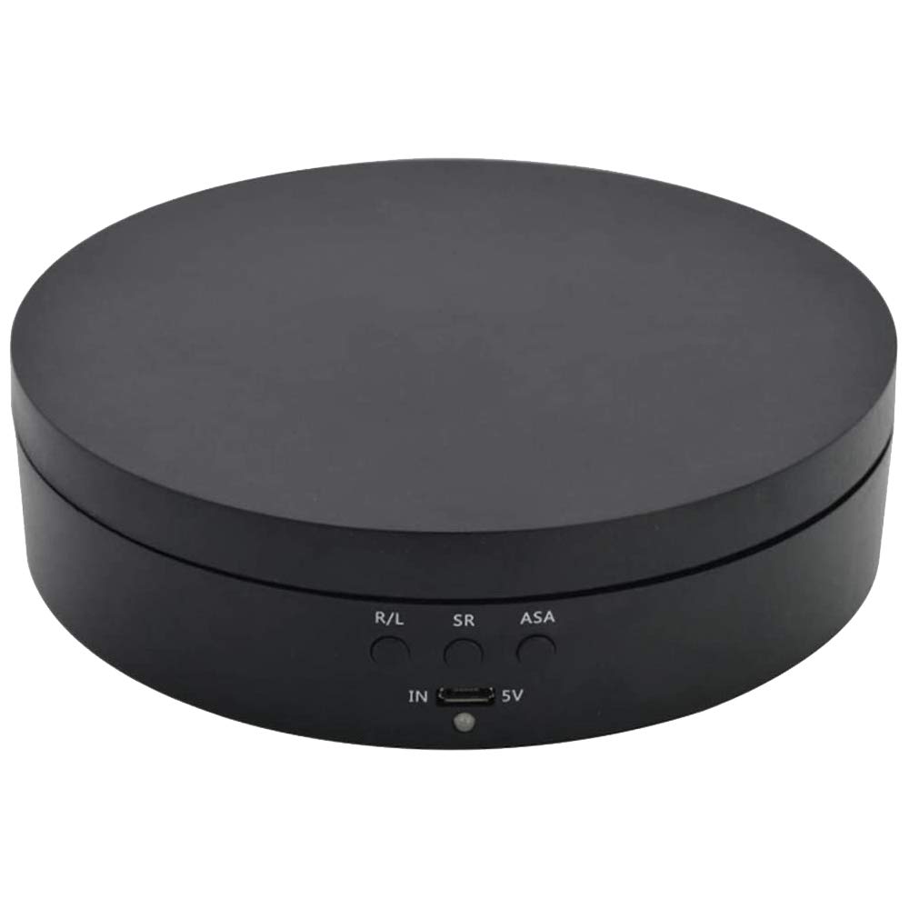 CTRLZS Black Rechargeable Turntable Display Stand, 360 degree Rotation Speed/Angle Adjustable for Photography/Jewelry Display