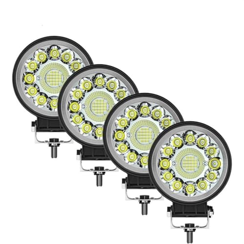 GFDSGRE Focos Led Tractor Foco Todoterreno 4X4 con Barra de 4 Pulgadas y 123W Faros Led Tractor(4pcs Round 99W)