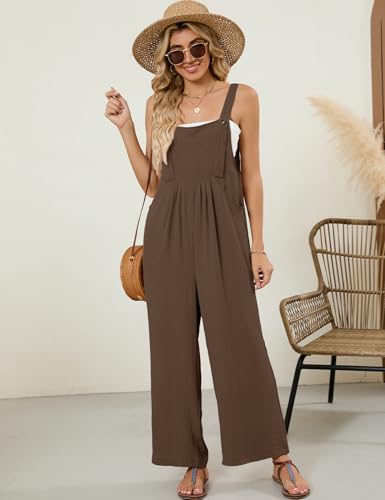 Flygo Womens Overalls Loose Fit Wide Leg Jumpsuits 2025 Summer Casual Rompers Jumper with Pockets3
