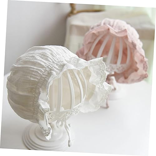 BESPORTBLE Lace Sun Hat for Newborn Months Windproof UV Protection Summer Cap with Elegant Classic Design Comfortable Breathable Material for Photo Shoots and Special Occasions White4