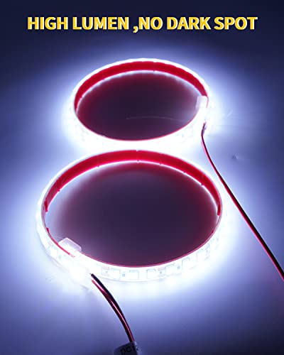 Everbright 30Cm 5050 12-Smd Dc12V 4 Pieces Waterproof Led Strip Light, For Car Interior & Exterior Decoration Drl Day Running Light, White #TOP5