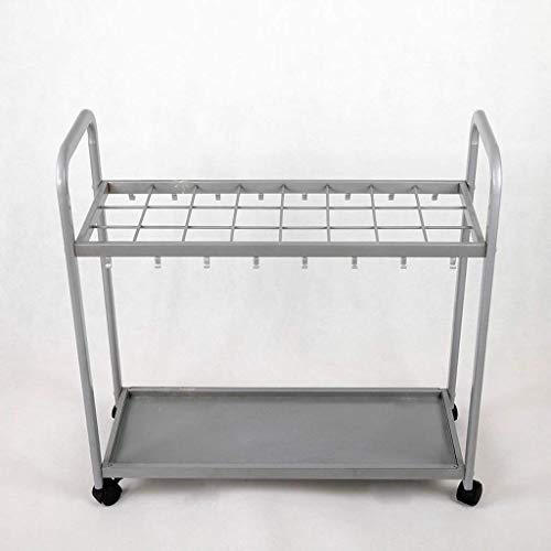 Gran Estante de Almacenamiento de Paraguas con Rueda Universal Metal Hogar Hotel Paragüero Bastones Bastones Soporte de Paraguas 24 Agujeros 16 Ganchos