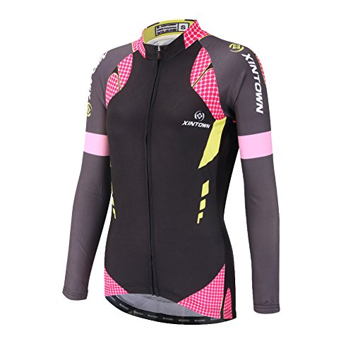 DuShow Women Cycling Jersey Long Sleeve Bike Jersey Breathable Quick Dry Cycling Shirts