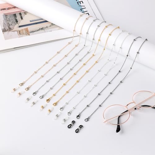 Mabor 5Pcs Eyeglass Holders Around Neck Eyeglass Chain for Women Stylish Beaded Glasses Lanyard for Girls Kids Men Glasses Neck Strap Vintage Reading Glasses Chain with Eyeglass Loop - Thumbnail 7