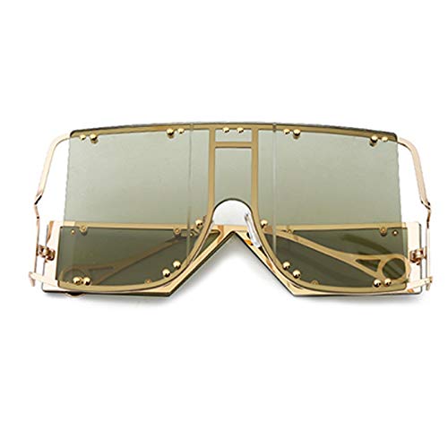 Image of COTIA /Fashion Square Sunglasses Women New Oversized Mirror Men Shades Glasses Luxury Brand Metal Rivet Fashion Female Eyewear