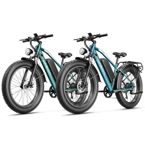 Image of Jasion EB5 MAX Electric Bike for Adults with 2000W Peak Motor, 48V 15Ah (720Wh) Battery Electric Mountain Bike, 26'' x 4'' Fat Tire Ebike, 28+MPH Speed, Cruise Control, with Fenders, Rear Rack