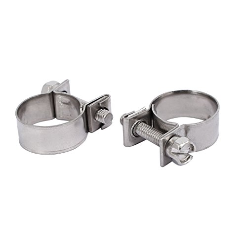 Aexit 15mm-17mm 304 Clamps Stainless Steel Screw Mounted Adjustable Pipe Hose Strap Clamps Clamps 2pcs