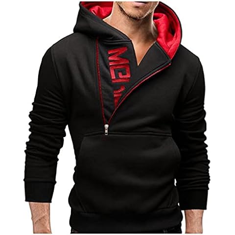 Hoodies for Men Splicing Long Sleeve Hoodie Black Sweatshirt Tops Jacket Coat Outwear Relaxed Fit Cover