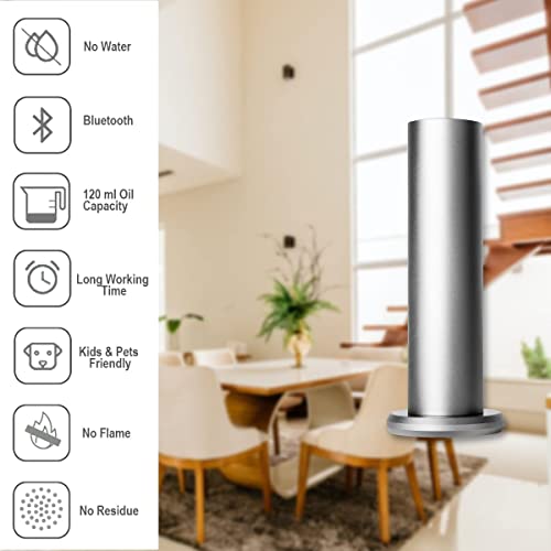 Difusor aromático eléctrico Bluetooth, sin agua, plateado miniatura 3