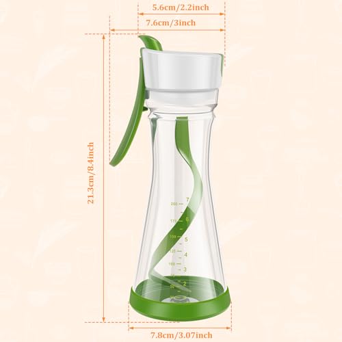 2Pcs Salad Dressing Shaker with Handle Leakproof Salad Dressing Mixer with Scale Dishwasher Safe Salad Dressing Bottle Shaker Container for Restaurant Home