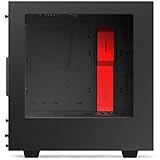 NZXT S340 Mid Tower Computer Case,  Matte Black/Red (CA-S340MB-GR)