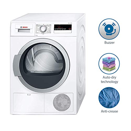 Image of Bosch 8 kg Inverter Fully Automatic Condenser Dryer (WTB86202IN, White, Inbuilt Heater)