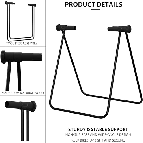RidingRush Bike Stand Floor Rack, Portable Bicycle Parking Stand for Road Bike, Mountain Bike & E-Bike, Foldable Steel Indoor Bike Holder by RidingRush - Image 3