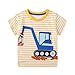 Girls Dinosaur Embroidered Short Sleeve T Shirts Kids Summer Tops Loose Crewneck Comfy Cotton Tees for Boys 2-7 Years