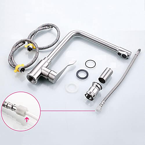 Robinet de cuisine 3 voies inox 304 brossé avec jet eau potable - 7