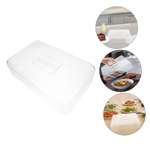 Bandeja con tapa de acrílico rectangular transparente e higiénica para catering 8