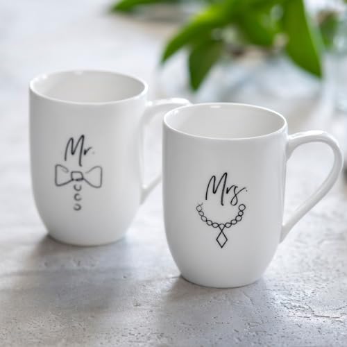 Villeroy & Boch - Statement Mug Set Mr and Mrs 2 pcs, 280ml, Premium Porcelain, White, Medium - Image 2