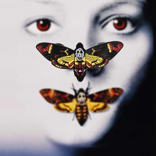 Image of PLITI Silence Lambs Movie Inspired Gift Hannibal Lecter Fan Gift Death Head Moth Brooch For Horror Movie Lover