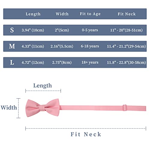 Image of WELROG Classic Pre-Tied Bow Tie for Children & Adults Solid Color Adjustable Bowtie