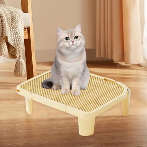 Tapis de litière pour chat jaune et bac à litière pour chaton