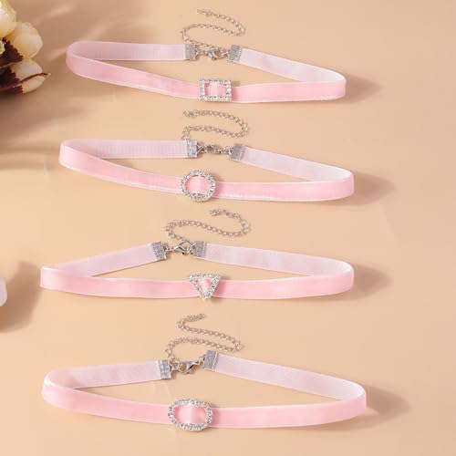 Ras du cou en cristal et velours : collier géométrique chic et réglable