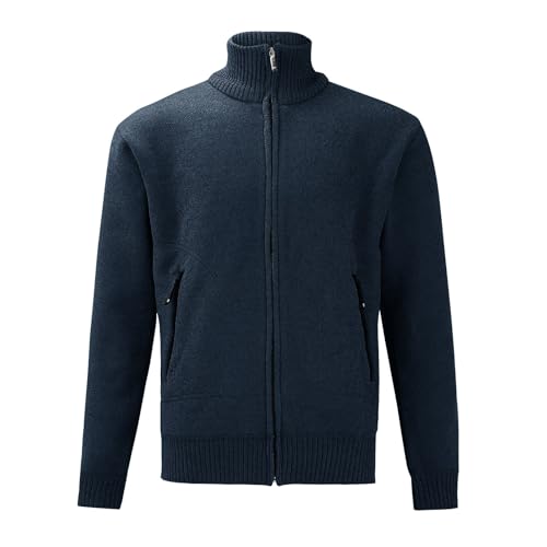 Ropa de punto de ajuste regular y abrigo grueso con forro polar masculino