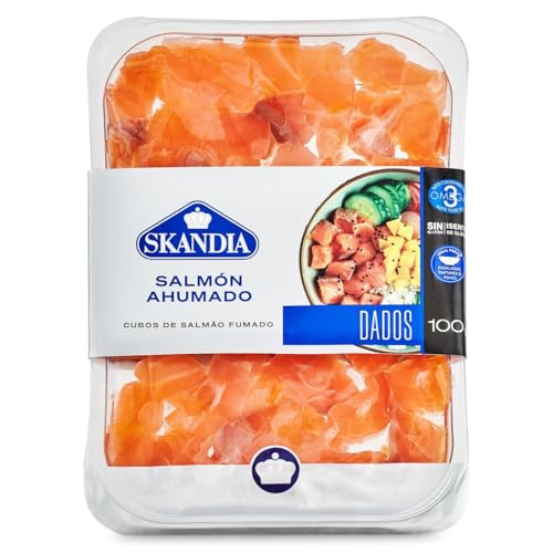 Dados de salmón ahumado Skandia bandeja 100 g
