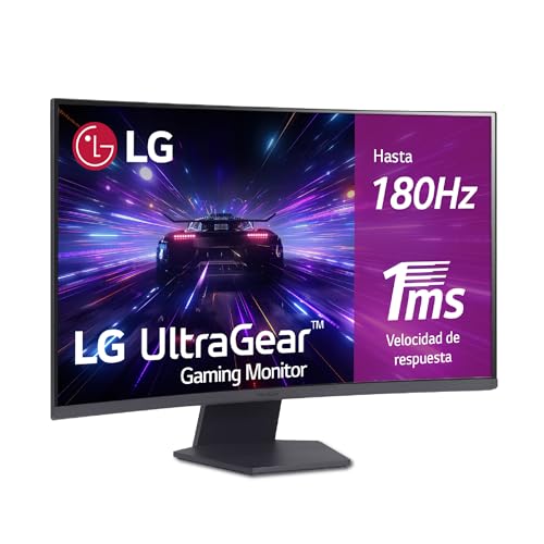 LG 32GS60QC-B - Monitor Gaming Ultragear, 32", VA, 2560x1440, 16:9, 180 Hz, 1 ms/HDMI/FreeSync/Conectividad Universal, No Curvo, No Pivotable, Morado Grisáceo