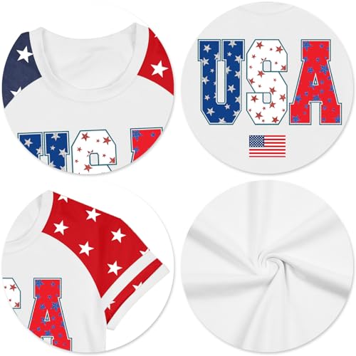 Image of Ithalt Boys Girls USA Shirts Kids 4th of July Shirts American Flag Tshirt Patriotic Top Independence Day Outfit 5-13y