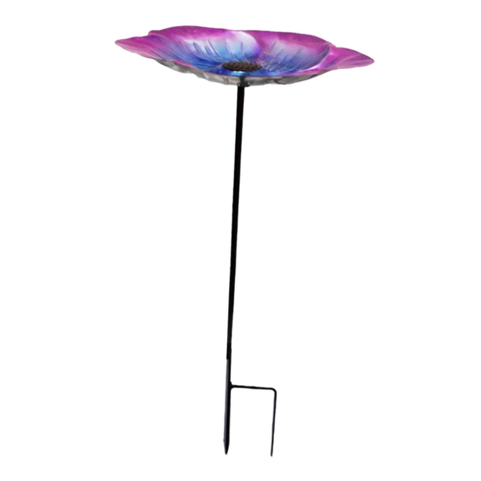Bird Feeder Bowl with Stake Multipurpose Bird Feeder for Lawn Outdoors Patio Purple Blue|Home & Garden|Yard, Garden & Outdoor Living|Bird & Wildlife Accessories|Birdbaths-image-2