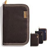 LOCHBY® Sidekick Wallet | Bi-Fold RFID Blocking Wallet | Durable Waxed Canvas with Full-Sized Pen Holder | Storage for 8+ Cards & A7 Notebook | Perfect for Everyday Carry & Organization (Brown)