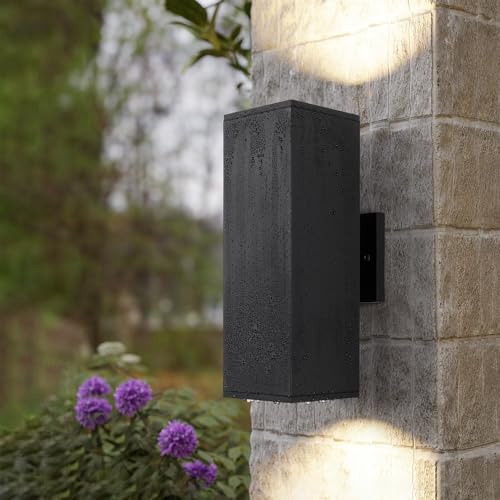 Image of mirrea 14 inch Modern Outdoor Porch Light in 2 Lights, Matte Black, 4 Pack