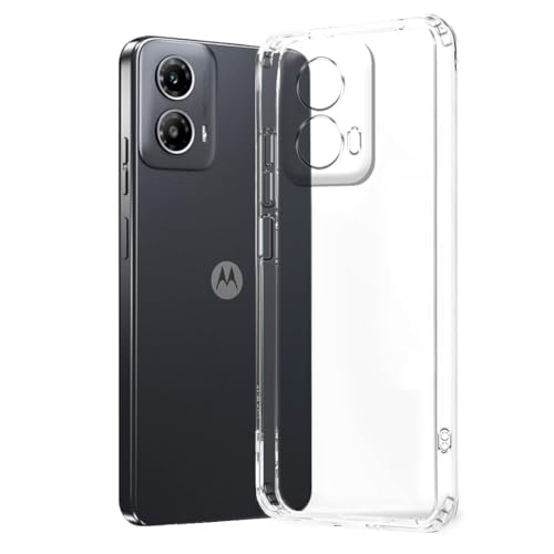 Image of COVERBLACK Soft Rubber Silicone Clear Back Cover for Motorola G34 5G - Transparent