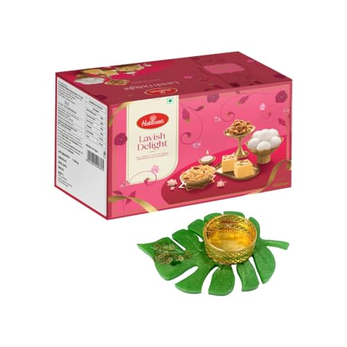 Haldiram's Lavish Delight Diwali Gift Box 1.1kg with Leaf Medium ...