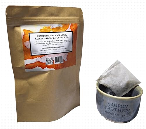 Fire Roasted Warrior’s Yaupon Tea – Yaupon Brothers – Wild-Crafted, Naturally Caffeinated – Antioxidant-Rich – Florida Grown Superfood – 16 Natural Fiber Tea Bags