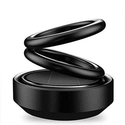 Auto Pearl-Air Freshener Double Loop Rotary Suspension Air Perfume/Cleaner Dashboard Air Freshener Solar Energy Black