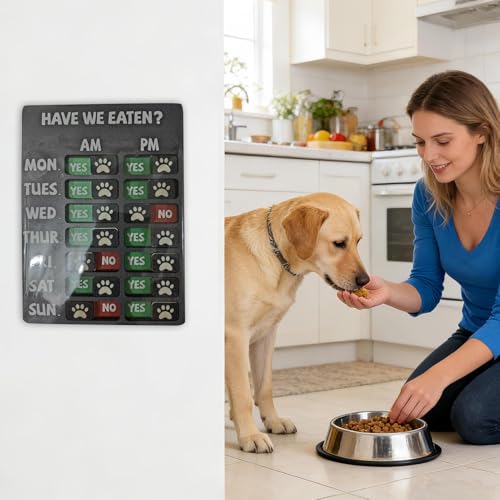 ¿Olvidaste alimentar al perro? Letrero recordatorio diario de alimentación para salón 4