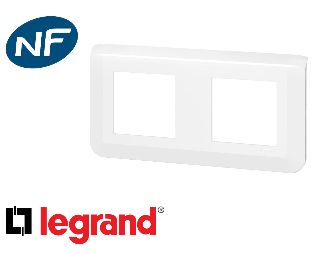 Legrand – 078804L – Plaque De Finition Horizontale Mosaic Pour 2x2 Modules Blanc