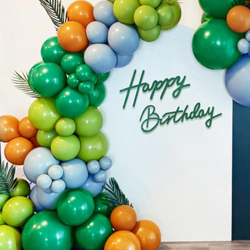 Image of TONIFUL Happy Birthday Sign for Backdrop - Glitter Green Felt Banner - Includes Dot Glue - Perfect for Birthday Party Backdrop,Wall Decor,Balloon Arch,Photo Background