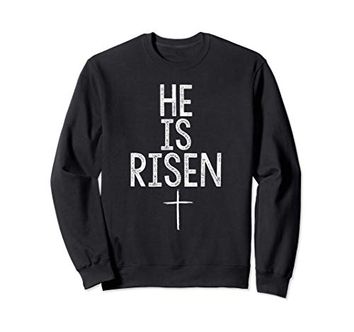 He Is Risen Cute Easter Cross Jesus Alive Church Christmas Felpa