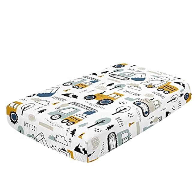 Crib Bedding Set,3pcs Nursery Crib Bedding with Comforter Crib Sheet & Crib Skirt,Watercolor Butterfly Printed Nursery Bedding for Baby Boys and Girls(Truck)