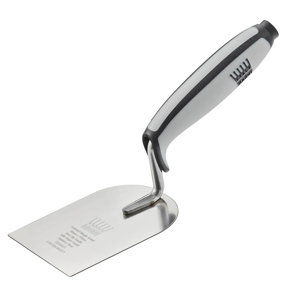 Ragni Stainless Steel Rounded Margin Trowel - 80Mm X 110Mm