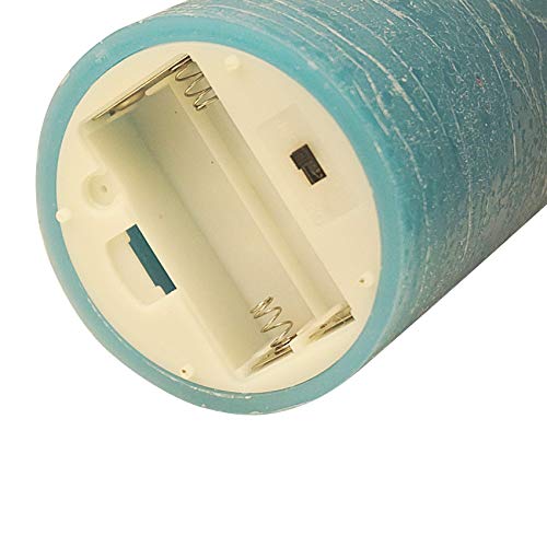 Image of iZAN 3 Pack Real Wax Flameless Candles Battery Operated LED Pillar Flickering Realistic Electric Candle Gift Sets with Remote Control and Cycling 24 Hours Timer 3 inchD X 4 inch 5 inch 6 inch H (Blue)